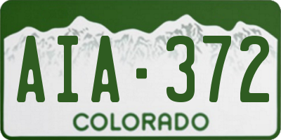 CO license plate AIA372