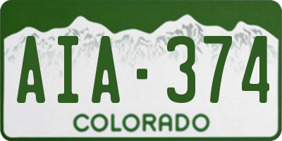 CO license plate AIA374