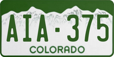 CO license plate AIA375