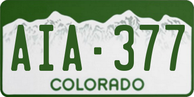 CO license plate AIA377