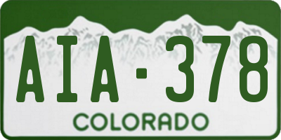 CO license plate AIA378