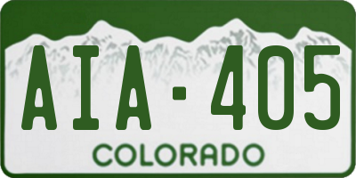 CO license plate AIA405