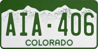 CO license plate AIA406