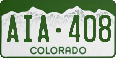 CO license plate AIA408