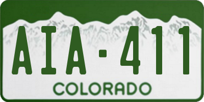 CO license plate AIA411