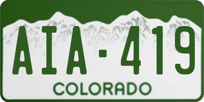 CO license plate AIA419