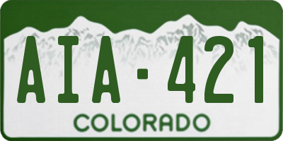 CO license plate AIA421