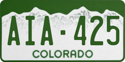 CO license plate AIA425