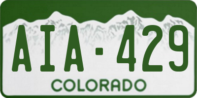 CO license plate AIA429