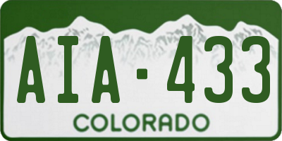 CO license plate AIA433