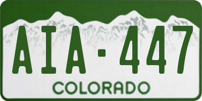 CO license plate AIA447
