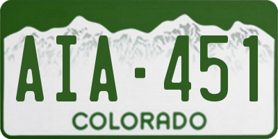 CO license plate AIA451