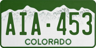 CO license plate AIA453