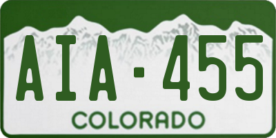 CO license plate AIA455