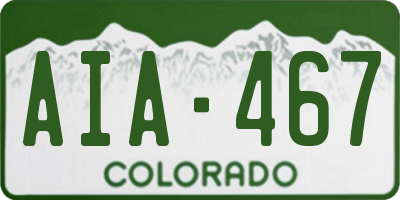 CO license plate AIA467