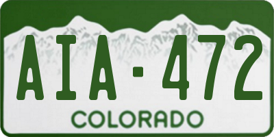 CO license plate AIA472