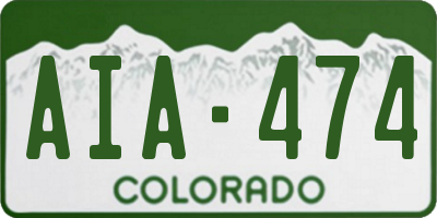 CO license plate AIA474