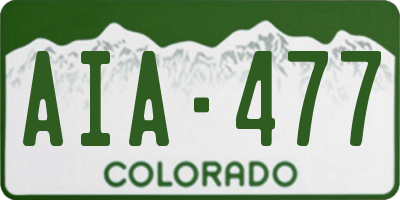 CO license plate AIA477