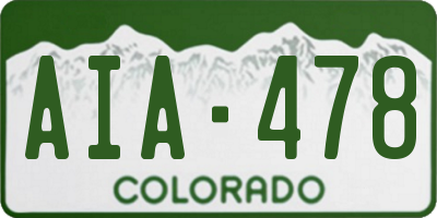 CO license plate AIA478