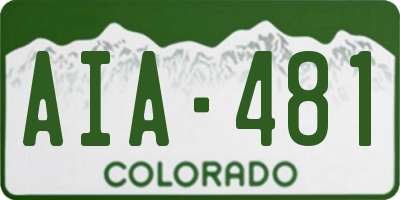 CO license plate AIA481