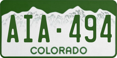 CO license plate AIA494
