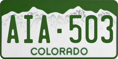 CO license plate AIA503