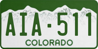 CO license plate AIA511