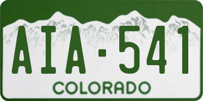 CO license plate AIA541