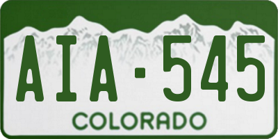 CO license plate AIA545