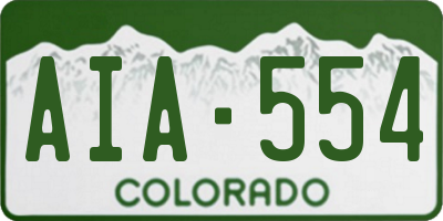 CO license plate AIA554