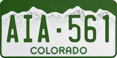 CO license plate AIA561