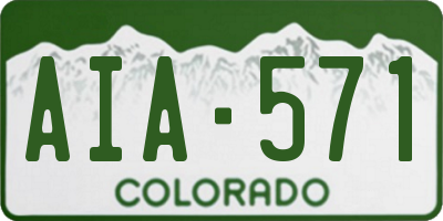 CO license plate AIA571