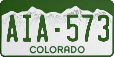 CO license plate AIA573