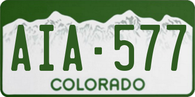 CO license plate AIA577