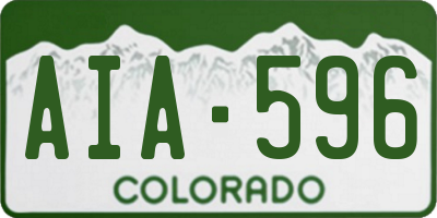 CO license plate AIA596