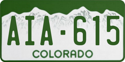 CO license plate AIA615