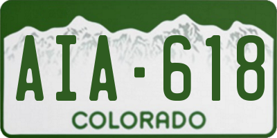 CO license plate AIA618