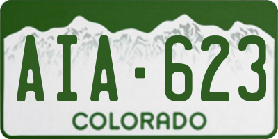 CO license plate AIA623
