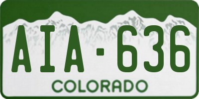 CO license plate AIA636