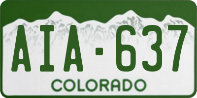 CO license plate AIA637