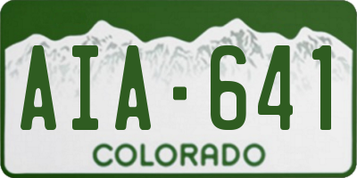 CO license plate AIA641