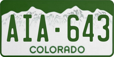 CO license plate AIA643