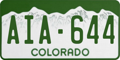 CO license plate AIA644