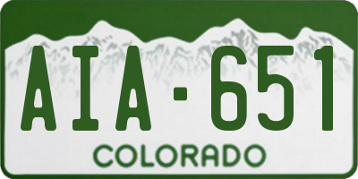 CO license plate AIA651