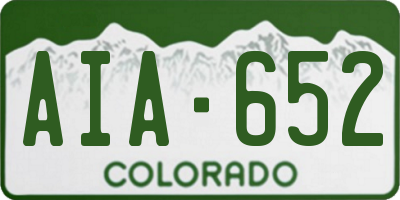 CO license plate AIA652