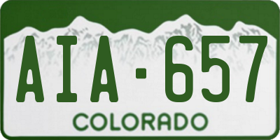 CO license plate AIA657