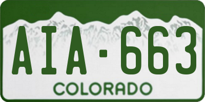 CO license plate AIA663