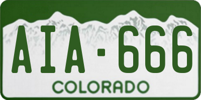 CO license plate AIA666