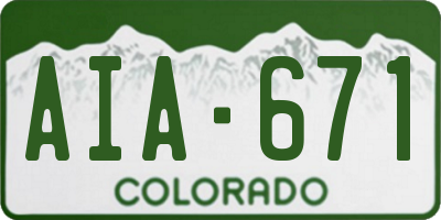 CO license plate AIA671