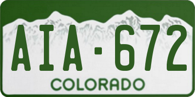 CO license plate AIA672